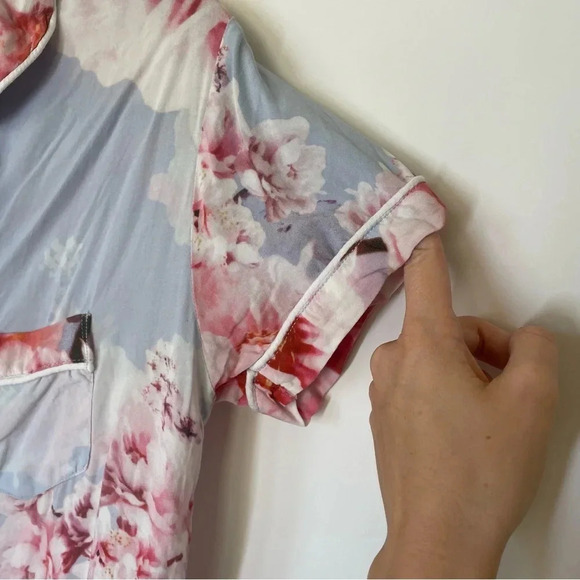 PLUM PRETTY SUGAR Oceane Lulls The Billows Blue Floral Lounge Set Size Small - Picture 13 of 15